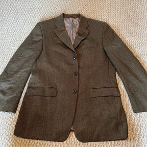 Michael Kors Men’s Blazer, 40R, Brown Herringbone, Wool
